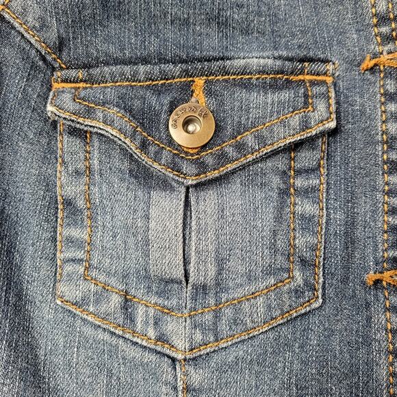 Upcycled Embellished One World Retro Comic Panel Denim Jacket size Small - Picture 8 of 12